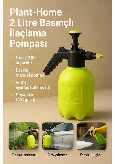2 Litre Basınçlı İlaçlama Pompası & Köpük Püskürtücü Bahçe Ve Oto Yıkama Spreyi