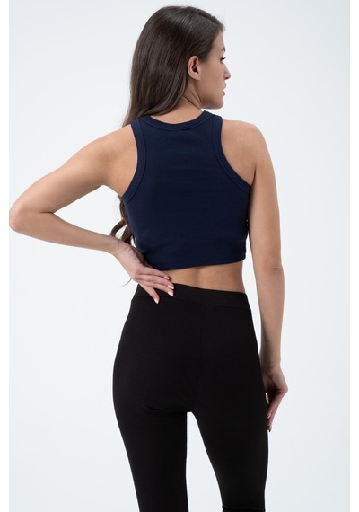 Quhox Kadın Kaşkorse Crop Atlet İndigo