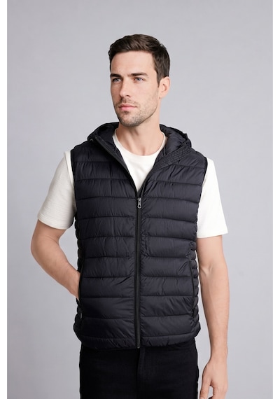 Defacto Su İtici Slim Fit Kapüşonlu Yelek N4652az26aubk27 Siyah-bk27