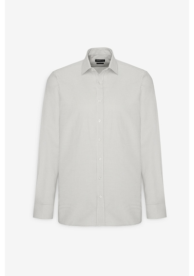 AC&Co / Altınyıldız Classics Erkek Beyaz Bej Kolay Ütülenebilir Slim Fit Dar Kesim Düğme Yaka Gofre Desenli Gömlek Beyaz Bej