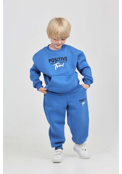 Toontoy Kids Toontoy Erkek Çocuk Posıtıve Baskılı Eşofman Takım Saks Mavisi