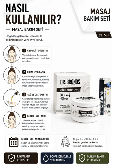 Dr. Bronos Çörekotu Yağlı Masaj Kremi 150 Ml + Softem Çörekotu Yağı 20 Ml