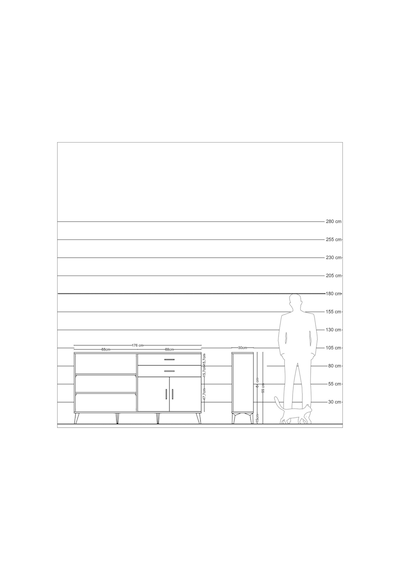 Arges Konsol 3 Raflı 2 Çekmeceli 2 Kapaklı 176x30x99 Aytaşı-antra Aytaşı-antrasit