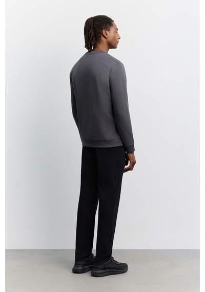 Avva Erkek Antrasit Bisiklet Yaka Kolay Ütülenen Regular Fit Sweatshirt B001035