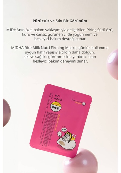 Midha Bal İçeren Cilde Dolgun Esnek Görünüm Sunan Besleyici Kağıt Maske 22 ML