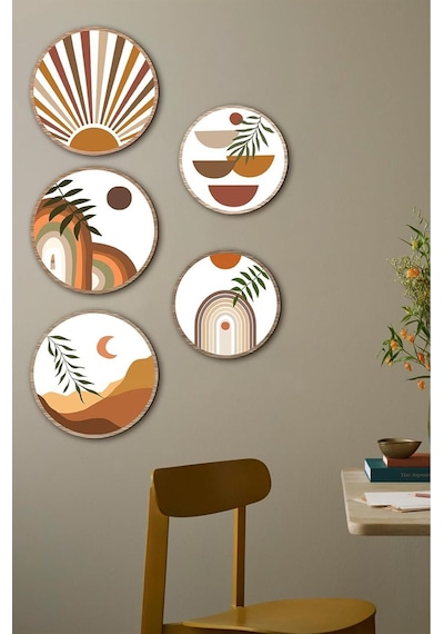 Notpa Dekorize Mdf 5 Parça Çerçeve Görünümlü Tablo Set 5001 50 X 70 Renkli