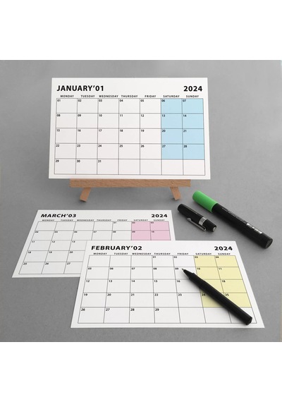 2027 Masa Takvimi, Ahşap Şövale Masa Takvimi, Aylık Planlamalı Takvim, Pastel Renkler 2027 Takvim, Y