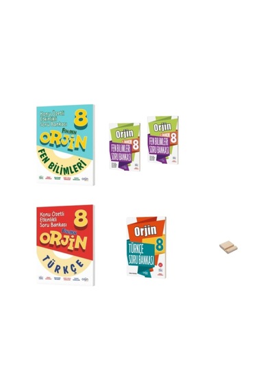 Orjin Lgs 8. Sınıf Fen Ve Türkçe Konu Özetli 1 Ve 2. Dönem Soru Bankası 5li Set