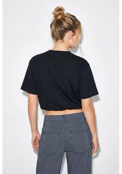 Shade Kadın Beli Lastikli Balon Formlu Crop T-shirt 1104 60286251 - Siyah Shade Kadın Beli Lastikli Balon Formlu Crop T-shirt 1104 60286251 - Siyah