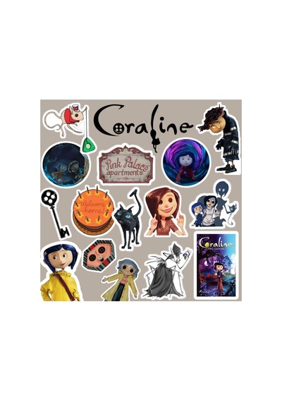 Coraline Sticker Seti Laptop Notebook Telefon Etiket Journal 1