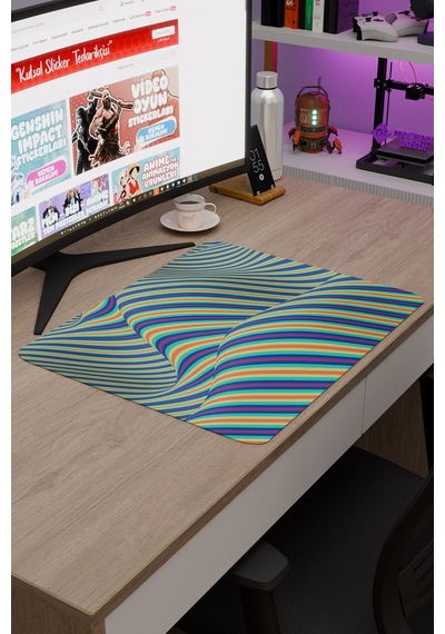 Realistik Çizgi Kaymaz Dikişli Kauçuk Oyuncu Mousepad V4 - 48x40 Xl Gaming Mouse Pad Fare Altlığı