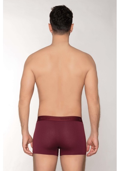 Dowry Erkek Modal Boxer Logo Lastikli Kısa Bordo Bordo