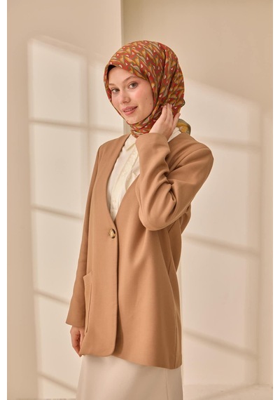 Silk Home Aura Eşarp 140006-17 Haki, Yanık Sarı, Vizon, Mercan