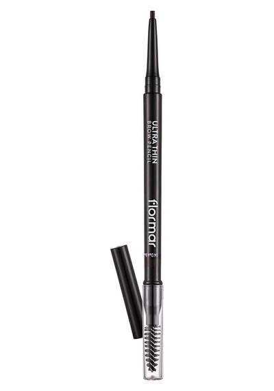 Flormar Kaş Kalemi & Fırçası - Ultra Thin Brow Pencil - 004 Dark Brown - 8690604572137
