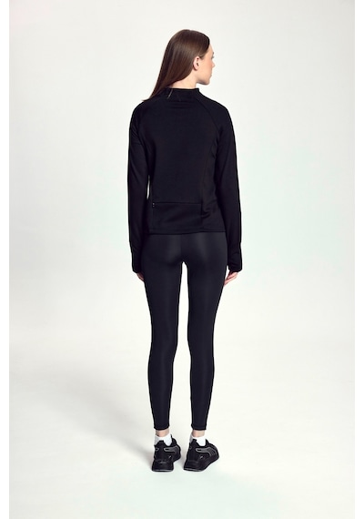 Scorp Athena Kadın Fermuarlı Koşu Sweatshirt Siyah Standart