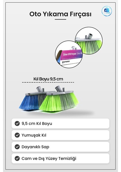 Oto Yıkama Fırçası Yumuşak Kıl 9,5 Cm Dayanıklı Sap Araç Cam Dış