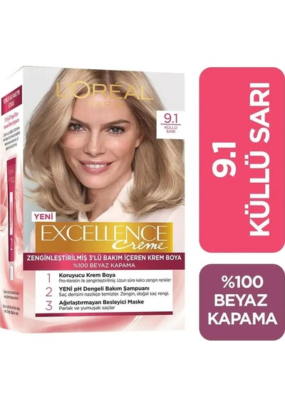 L Oréal Paris Excellence Creme 9.1 Küllü Sarı Saç Boyası