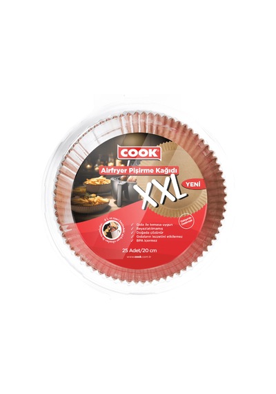 Cook Airfryer Pişirme Kağıdı Xxl 25'li 2 Adet Çok Renkli