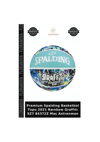 Premium Spalding Basketbol Topu 2021 Raınbow Graffıtı Sz7 84372z Maç Antrenman