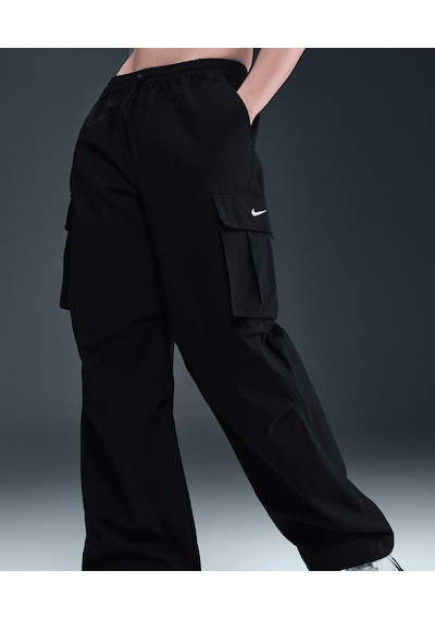 Nike Sportswear Mid-rise Oversized Woven Cargo Pantalon-sportxstore Siyah