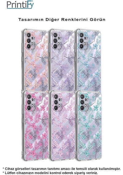 Redmi A2 Plus Slim Fit Kapak Floral Pembe Tasarımlı Şeffaf Silikon