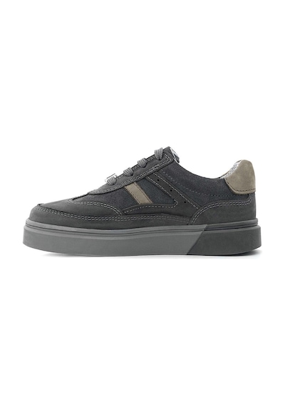 Rakerplus Gri Hakiki Deri Bağcıklı Gri Tabanlı Çocuk Sneaker Ayakkabı Gri