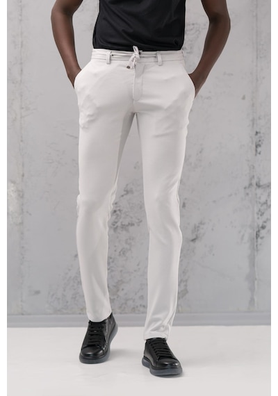 Notra Slimfit Armürlü Full Likralı Esnek Beli Lastikli Yazlık Jogger Pantolon Taş