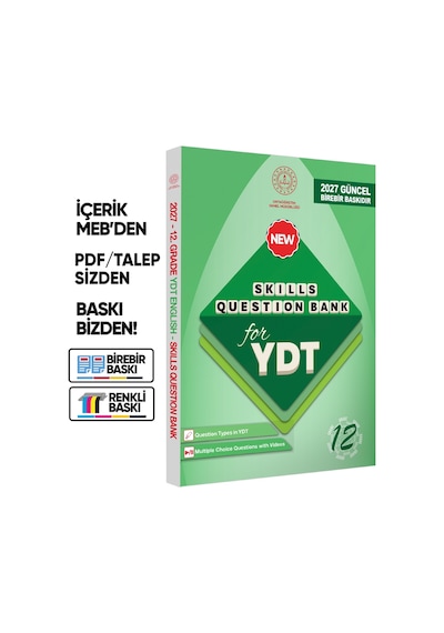 2027 YDT Mebi İngilizce 12.sınıf Skills Question Bank (Beceri Temelli Soru Bankası) Baskı Ücreti