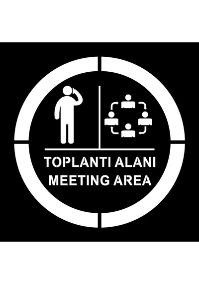 Toplantı Alanı Şablonu Otopark Boyama Toplantı Yeri Sembolü İşareti 100x100 Cm