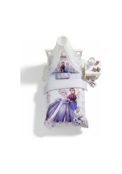 Lisanslı Frozen Lila Frostet Lastikli Tek Kişilik Nevresim Takımı %100 Pamuk