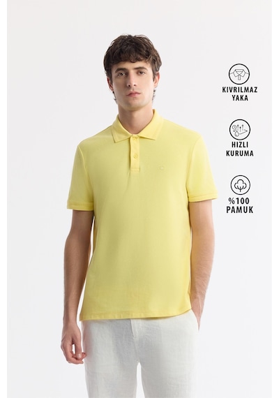 Avva Erkek Sarı Kıvrılmaz Polo Yaka %100 Pamuk Basic Regular Fit T-shirt B001032 Avva Erkek Sarı Kıvrılmaz Polo Yaka %100 Pamuk Basic Regular Fit T-shirt B001032