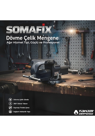 Somafıx Dövme Çelik Mengene 125 Mm