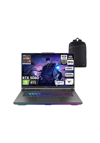 Asus Rog Strix G16 G614FRS5112P408 R9-9955HX RTX 5070 Tİ 12 GB 48 GB 1 TB SSD 16" W11P QHD+ Dizüstü Bilgisayar