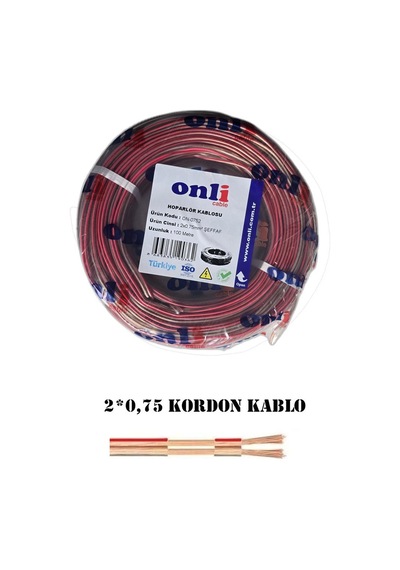 2x0.75 Mm Hoparlör Ve Led Kordon Kablosu 100 Metre Şeffaf Ses Kablosu
