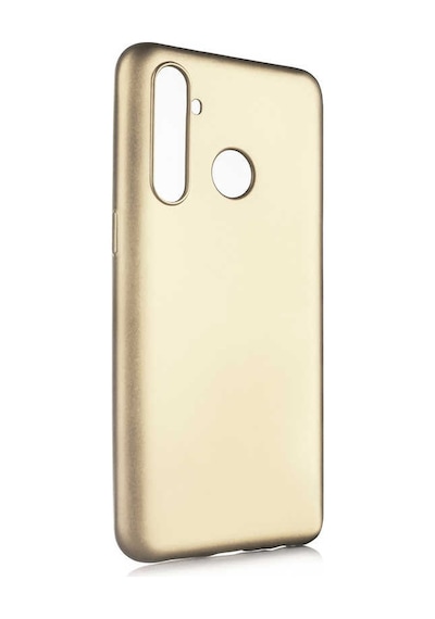Noktaks - Realme 5 Pro Uyumlu - Kılıf Mat Soft Esnek Premier Silikon Kapak - T11915 - Gold Gold