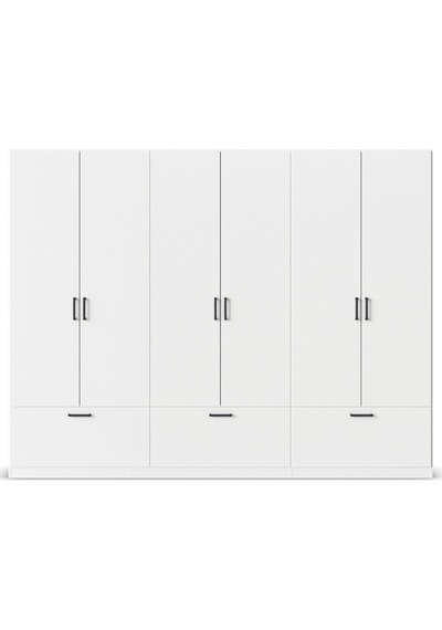 Alev Giyinme Dolabı - Çok Amaçlı Dolap - Gardırop 270 Cm-6 Kapaklı-3 Çekmeceli