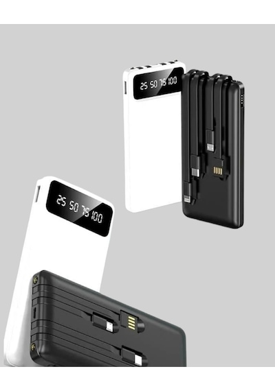 20.000mah Pd Powerbank Led Işık Lcd Ekran Dahili Kablo Çoklu Giriş Yeni Nesil