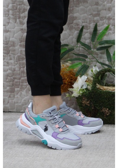 U.s. Polo Assn. Vıncent Gri Lila Yeşil Kadın Sneaker Ayakkabı 001
