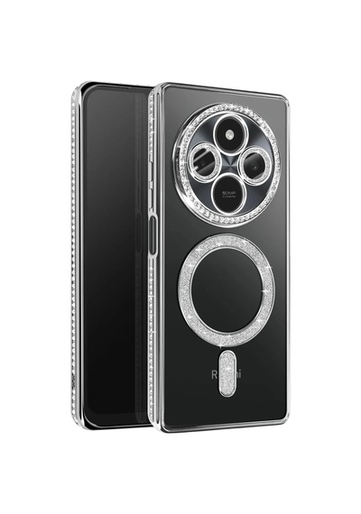 Xiaomi Redmi 14c Joke Simli Magneticsafe Kılıf - Gümüş 0.2M-Çok Renkli