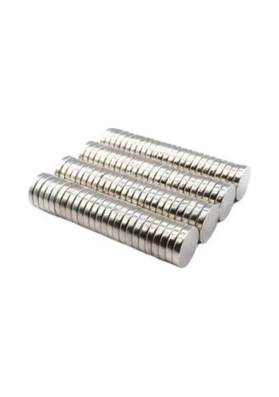 50 Adet 10x2mm Yuvarlak Neodyum Mıknatıs Güçlü Magnet Nikel Kaplamalı Lisinya