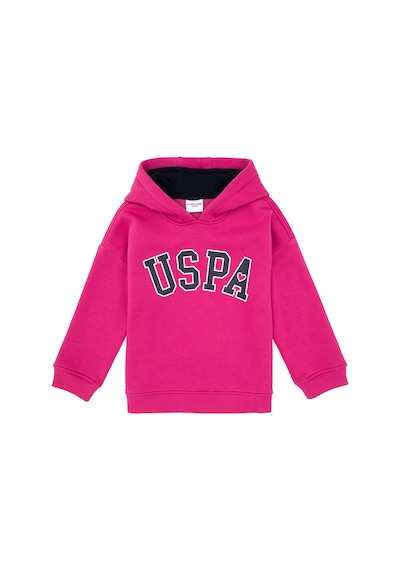 U.S. Polo Assn. Kız Çocuk Şardonlu Kapüşonlu Pembe Sweatshirt 50317890-VR041