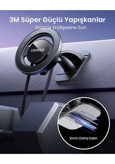 Ugreen Magsafe Uyumlu Manyetik Araç İçi Telefon Tutucu, Havalandırma & Ön Panel Montajlı, 85397
