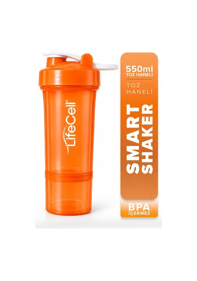 Smart Shaker 550 Ml Toz Hazneli Turuncu
