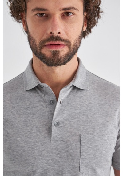 Bisse Erkek Polo Yaka T-Shirt Gri