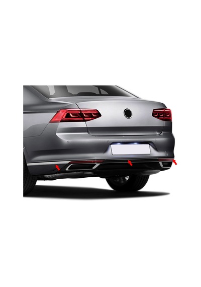 S-Dizayn  Volkswagen Passat B8.5 Krom Arka Tampon Alt Çıtası 3 Parça 2019 V