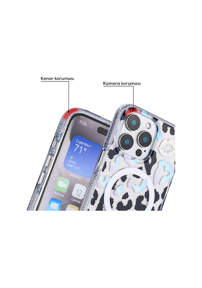 İphone 16 Plus Kılıf Magsafe Şarj Özellikli Desenli Kaliteli Tasarımlı Sararmaz Kapak