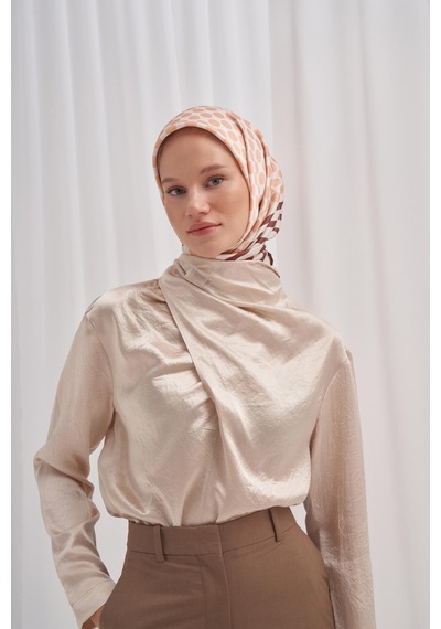 Carell Twill Eşarp Dalee Desen Vizon Çok Renkli