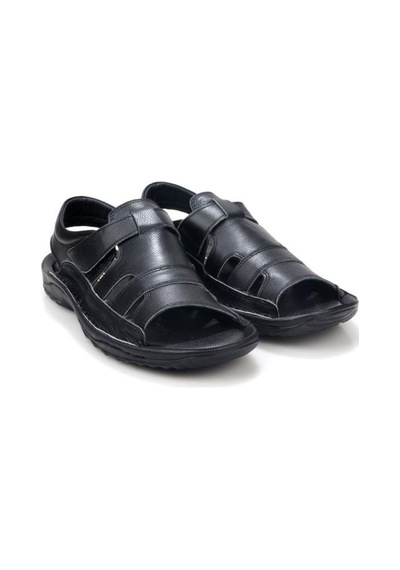 Pisagor Ps-33720 Erkek Ortopedik Deri Sandalet Siyah