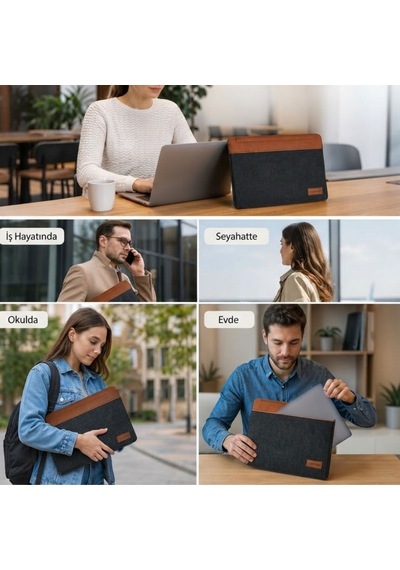 Büro Ev Ofis Bilgisayarı İçin 15.6 Notebook Mıknatıslı Keçe Evrak Dosya Taşıma Çantası Diğer