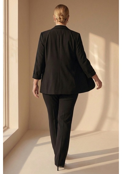 Hanezza Yeni Sarap Rengi Kadın Blazer Ceket Büyük Beden Takım Elbise Uyumlu Siyah - 5553107 Siyah Hanezza Yeni Sarap Rengi Kadın Blazer Ceket Büyük Beden Takım Elbise Uyumlu Siyah - 5553107 Siyah